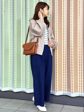 「LBC（エルビーシー）のアイテム（ブルゾン）」を使った、MANOさん（レディース・156cm）の春コーディネート