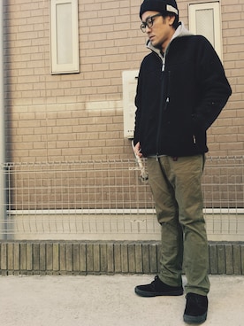 「アイテム（ブルゾン）」を使った、NONさん（メンズ・168cm・30代）の冬コーディネート