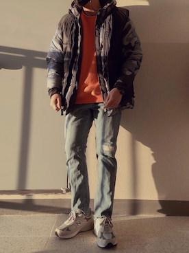 「8seconds（エイトセカンズ）のアイテム（パンツ）」を使った、jangdaehari 🇰🇷 さん（メンズ・170cm）の冬コーディネート