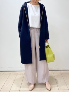 「#新作」｜「アイテム（その他アウター）」を使った、IKUKOさん（レディース・161cm）の冬コーディネート