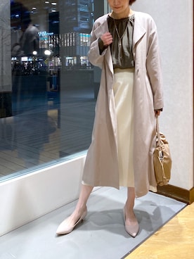 「ブラウスコーデ」｜「アイテム（トレンチコート）」を使った、IKUKOさん（レディース・161cm）の冬コーディネート