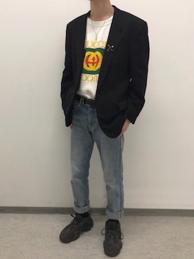 「オルチャンファッション」｜明日葉さん（メンズ・170cm）の冬コーディネート