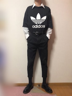 「オルチャンファッション」｜「アイテム（ブーツ）」を使った、明日葉さん（メンズ・168cm）の冬コーディネート