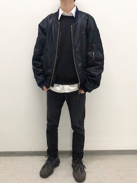「オルチャンファッション」｜「アイテム（スウェット）」を使った、明日葉さん（メンズ・170cm）の春コーディネート