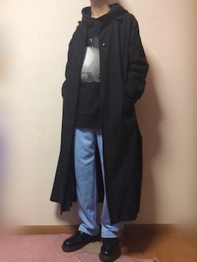 「アイテム（ステンカラーコート）」を使った、明日葉さん（メンズ・168cm・20代）の冬コーディネート
