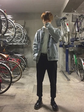 「オルチャンファッション」｜「アイテム（ブーツ）」を使った、明日葉さん（メンズ・168cm）の春コーディネート