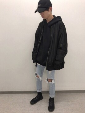 「fearofgod」｜明日葉さん（メンズ・170cm）の冬コーディネート