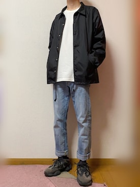 「モードストリート」｜「アイテム（ナイロンジャケット）」を使った、明日葉さん（メンズ・168cm）の春コーディネート