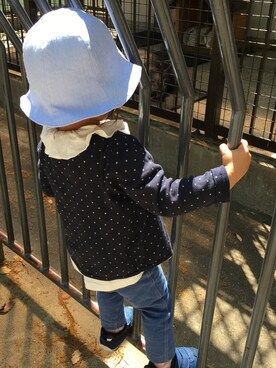 「Familiar （ファミリア）のアイテム（帽子）」を使った、ayak_kaeさん（キッズ・80cm）の春コーディネート