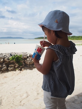 「Familiar （ファミリア）のアイテム（帽子）」を使った、ayak_kaeさん（キッズ・80cm）の秋コーディネート