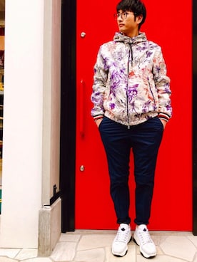 「MONCLER（モンクレール）のアイテム（ナイロンジャケット）」を使った、Yuuさん（メンズ・180cm）の冬コーディネート