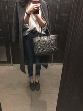 「スキニー」｜「アイテム（ブーティ）」を使った、nonokaさん（レディース・165cm）の冬コーディネート