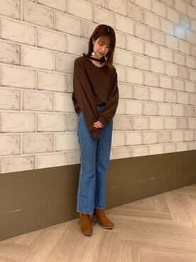 「アイテム（ブーティ、イエロー系）」を使った、ORientalTRaffic ルクア1100店さん（レディース・162cm）の秋コーディネート