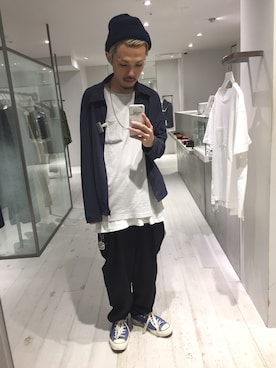 「STUDIOUS（ステュディオス）のアイテム（アクセサリー）」を使った、たにもとさん（メンズ・175cm）の夏コーディネート
