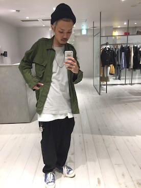 「STUDIOUS（ステュディオス）のアイテム（アクセサリー）」を使った、たにもとさん（メンズ・175cm）の夏コーディネート