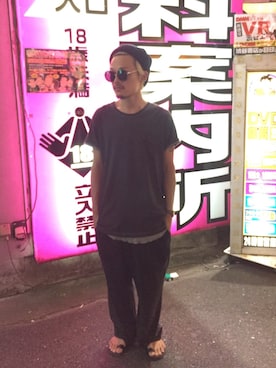 「STUDIOUS（ステュディオス）のヘビーウェイト プレミアム タンク（タンクトップ、グレー系）」を使った、たにもとさん（メンズ・175cm）の夏コーディネート