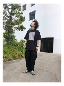 「CLANE（クラネ）のアイテム（トップス）」を使った、たにもとさん（メンズ・175cm）の春コーディネート