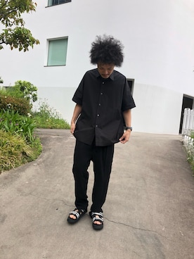 「markaware（マーカウェア）のアイテム（トップス）」を使った、たにもとさん（メンズ・175cm）の春コーディネート