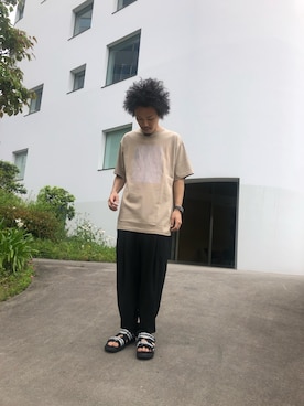 「CLANE（クラネ）のアイテム（トップス）」を使った、たにもとさん（メンズ・175cm）の春コーディネート