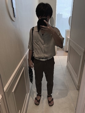 「VANS（バンズ）のアイテム（サンダル）」を使った、たろうさん（メンズ・177cm）の夏コーディネート