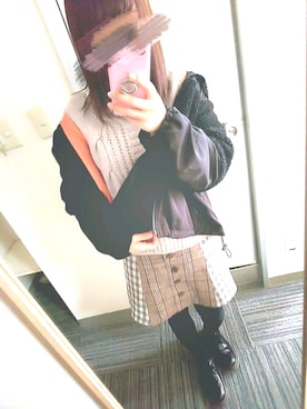 「RETRO GIRL（レトロガール）のアイテム（ナイロンジャケット）」を使った、hopeさん（レディース・159cm）の冬コーディネート