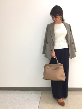 「リブニット」｜「アイテム（ピーコート）」を使った、aya...さん（レディース・160cm）の秋コーディネート