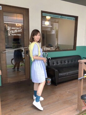 「UNIQLO（ユニクロ）のアイテム（ジャケット/アウター、イエロー系）」を使った、Chantalさん（レディース）の夏コーディネート