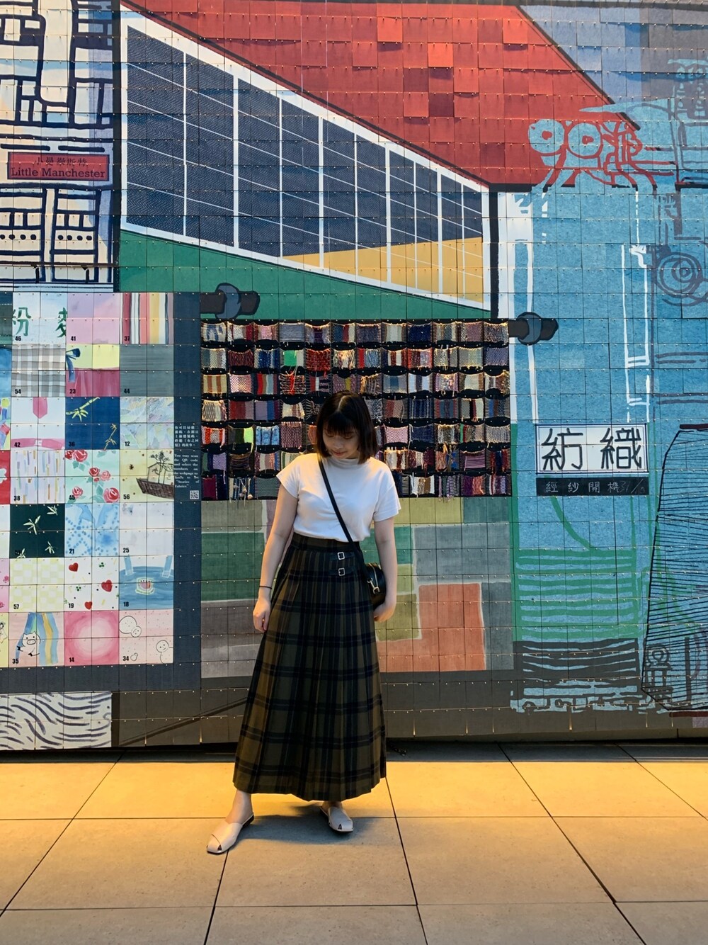「ootd、LOWRYS FARM、UNIQLO、FOREVER 21、daily look、daily、街頭穿搭、dress、Japan、Japanese style」｜「UNIQLOのクロップドクルーネックＴ（半袖）（Tシャツ/カットソー、ベージュ系）」を使った、𝖒𝖒𝖎𝖈𝖍𝖊𝖑𝖑𝖊𝖈さん（レディース・163cm）の夏コーディネートの1枚目の写真