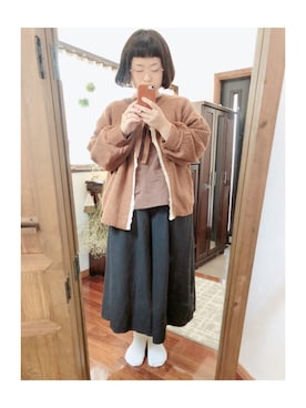 「North Object（ノースオブジェクト）のアイテム（パンツ）」を使った、ﾏﾒӦさん（レディース・155cm）の秋コーディネート