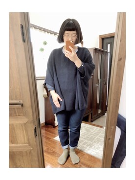 「North Object（ノースオブジェクト）のアイテム（トップス）」を使った、ﾏﾒӦさん（レディース・155cm）の秋コーディネート