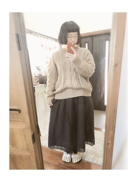 「ボブ女子」｜ﾏﾒӦさん（レディース・155cm）の冬コーディネート