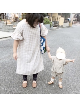 「Design Tshirts Store graniph（デザイン　ティーシャツ　ストア　グラニフ）のアイテム（バッグ）」を使った、ﾏﾒӦさん（キッズ・80cm）の秋コーディネート