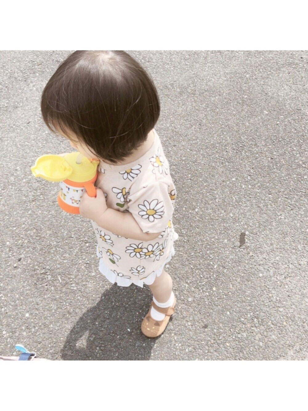 「むすめ服、バースデイ、プチプラ、娘コーデ、アプレレクール」｜「Birthdayのアイテム（Tシャツ/カットソー、ベージュ系）」を使った、ﾏﾒӦさん（キッズ・80cm）の夏コーディネートの1枚目の写真