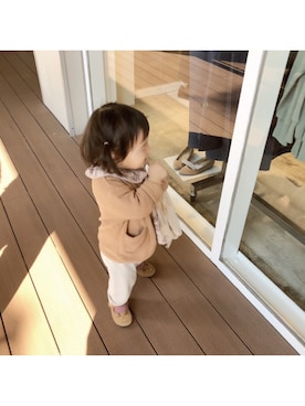 「apres les cours（アプレレクール）のアイテム（バレエシューズ）」を使った、ﾏﾒӦさん（キッズ・80cm）の秋コーディネート