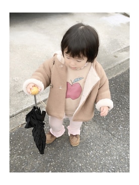 「アイテム（ダッフルコート）」を使った、ﾏﾒӦさん（キッズ・80cm）の冬コーディネート