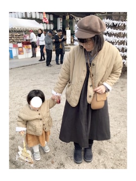 「SEVENDAYS=SUNDAY（セブンデイズサンデイ）のアイテム（ミリタリージャケット）」を使った、ﾏﾒӦさん（レディース・154cm）の冬コーディネート