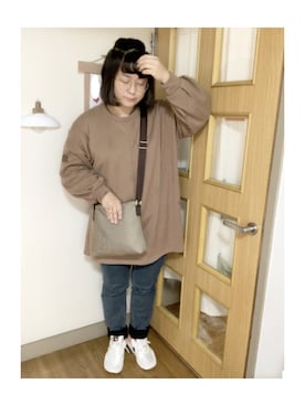 「アベイル」｜「アイテム（スウェット）」を使った、ﾏﾒӦさん（レディース・154cm）の冬コーディネート