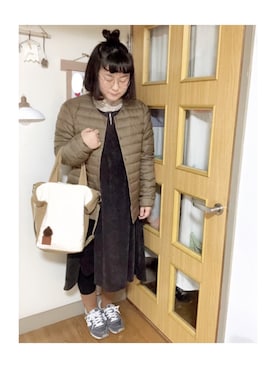 「サマンサ モスモス(Samansa Mos2)」｜「アイテム（ダウンジャケット/コート）」を使った、ﾏﾒӦさん（レディース・154cm）の冬コーディネート