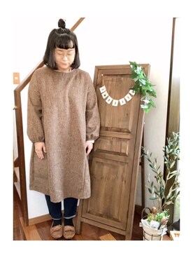 「present（プレゼント）のアイテム（ワンピース/ドレス）」を使った、ﾏﾒӦさん（レディース・154cm）の冬コーディネート