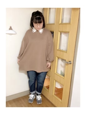 「アベイル」｜「アイテム（スウェット）」を使った、ﾏﾒӦさん（レディース・154cm）の春コーディネート