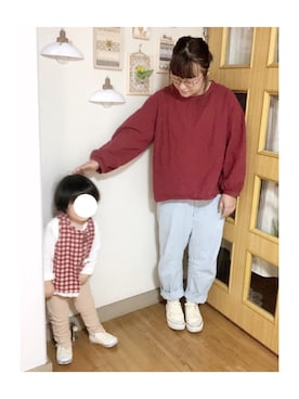 「Handmade（ハンドメイド）のアイテム（チュニック）」を使った、ﾏﾒӦさん（レディース・154cm）の春コーディネート