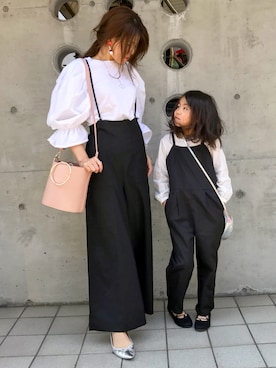 「kidsfashion」｜「アイテム（つなぎ/オールインワン）」を使った、Sayaka͛♡꒰･･ﾐ ͛꒱さん（レディース・156cm）の春コーディネート