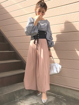 「バルーンスリーブ」｜Sayaka͛♡꒰･･ﾐ ͛꒱さん（レディース・156cm）の春コーディネート