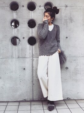 「スリッパ」｜「アイテム（その他）」を使った、Sayaka͛♡꒰･･ﾐ ͛꒱さん（レディース・156cm）の冬コーディネート