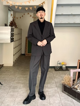 「UNIQLO（ユニクロ）のタートルネックT（長袖）（Tシャツ/カットソー）」を使った、massuさん（メンズ・174cm）の秋コーディネート