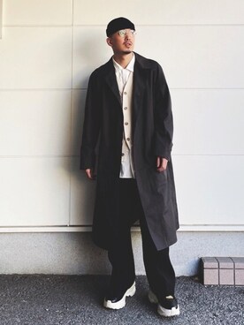 「BOTTER（ボッター）のアイテム（パンツ）」を使った、massuさん（メンズ・174cm）の冬コーディネート