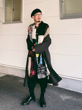 「BLACK Scandal Yohji Yamamoto（ブラックスキャンダルヨウジヤマモト）のアイテム」を使った、massuさん（メンズ・174cm）の春コーディネート