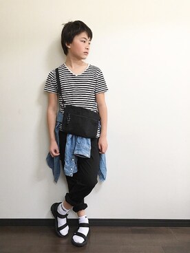 「花見コーデ」｜「アイテム（サンダル）」を使った、simさん（キッズ・148cm）の春コーディネート