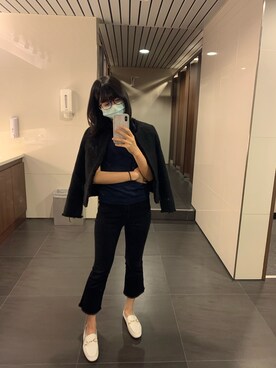 「H&M（エイチ・アンド・エム）のアイテム（ブルゾン）」を使った、Peggy Wenさん（レディース・153cm）の春コーディネート