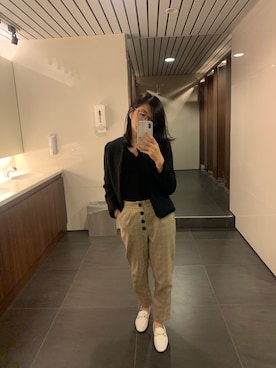 「H&M（エイチ・アンド・エム）のアイテム（ブルゾン）」を使った、Peggy Wenさん（レディース・153cm）の夏コーディネート
